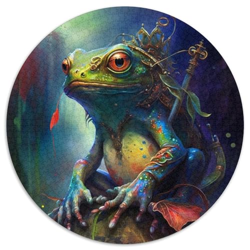Puzzle 1000 Teile für Erwachsene, Fantasiefrosch, runde Papierpuzzles für Jugendliche ab 14 Jahren, Heimdekoration, 1000 Teile (67,5x67,5cm) von WGLINGX