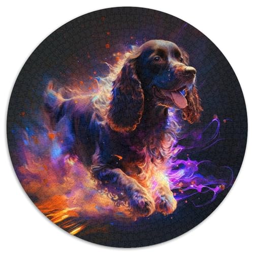 Puzzle 1000 Teile für Erwachsene, Fantasy Cocker Spaniel, Unmögliches Puzzle für Erwachsene, Unmögliches, Lernspiel für die Heimdekoration, Spiele und Geschenke (67,5 x 67,5 cm) von WGLINGX