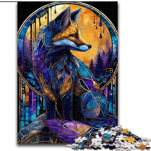 Puzzle 1000 Teile für Erwachsene, Fantasy Fox, Puzzle für Erwachsene, 1000 Teile, Spielzeug, Geschenk, pädagogisches, intellektuelles, entspannendes, lustiges Familienspiel (Größe 50x75cm) von WGLINGX