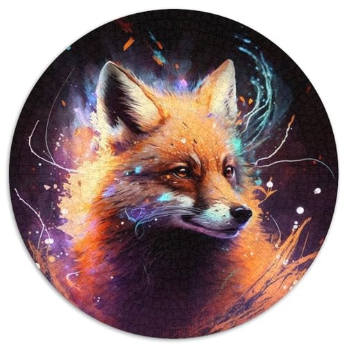 Puzzle 1000 Teile für Erwachsene, Fantasy-Fuchs, runde Puzzles 1000 Teile für Erwachsene, anspruchsvolles Denkspiel – entspannendes Spielzeug für Teenager, 1000 Teile (67,5x67,5cm) von WGLINGX