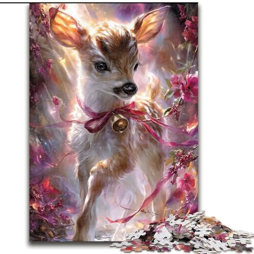 Puzzle 1000 Teile für Erwachsene, Fantasy-Hirsch-Puzzle für Erwachsene, interaktives Familienspiel, geeignet für Kinder ab 14 Jahren (Größe 26x38cm) von WGLINGX