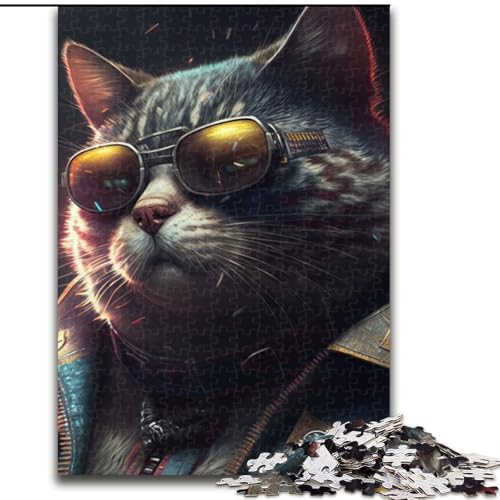 Puzzle 1000 Teile für Erwachsene, Fantasy-Katzen-Puzzle, Denkspiel für Teenager, Familienspieleabend (Größe 26x38cm) von WGLINGX