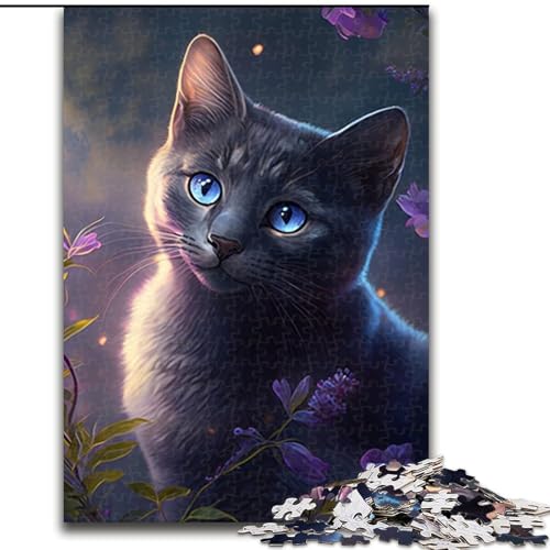 Puzzle 1000 Teile für Erwachsene, Fantasy-Katzen-Puzzle, Denkspiel für Teenager, Familienspieleabend (Größe 26x38cm) von WGLINGX