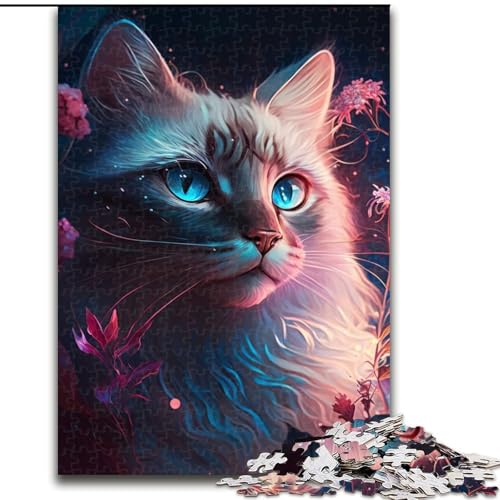 Puzzle 1000 Teile für Erwachsene, Fantasy-Katzen-Puzzle, Denkspiel für Teenager, Familienspieleabend (Größe 26x38cm) von WGLINGX