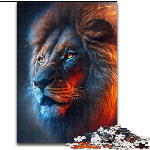 Puzzle 1000 Teile für Erwachsene, Fantasy-Löwe-Puzzle, Denkspiel für Teenager, Familienspieleabend (Größe 26x38cm) von WGLINGX