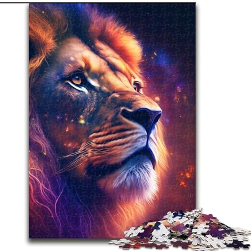 Puzzle 1000 Teile für Erwachsene, Fantasy-Löwe-Puzzle, Denkspiel für Teenager, Familienspieleabend (Größe 26x38cm) von WGLINGX