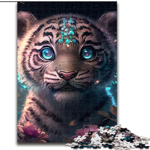 Puzzle 1000 Teile für Erwachsene, Fantasy-Tiger-Puzzle, Denkspiel für Teenager, Familienspieleabend (Größe 50x75cm) von WGLINGX