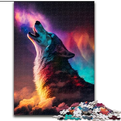 Puzzle 1000 Teile für Erwachsene, Fantasy-Wolf-Puzzle, Denkspiel für Teenager, Familienspieleabend (Größe 26x38cm) von WGLINGX