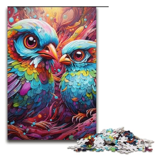 Puzzle 1000 Teile für Erwachsene, Farb-Spatz-Puzzle, Lernspiele, Staycation, Zeitvertreib für Teenager ab 14 Jahren, 14,96 x 10,24 Zoll von WGLINGX