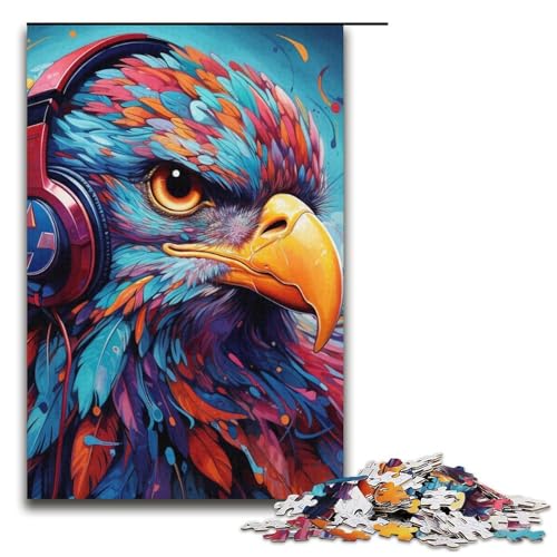 Puzzle 1000 Teile für Erwachsene, Farbadler-Puzzle, Stressabbau-Spielzeug, schwierige Herausforderung, 14,96 x 10,24 Zoll von WGLINGX