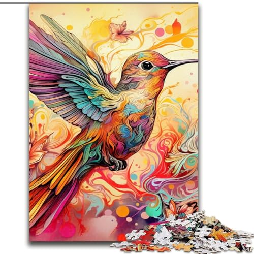 Puzzle 1000 Teile für Erwachsene, Farbiger Kolibri, Puzzle 1000 Teile für Erwachsene, Unmögliches Lernspiel, Heimdekoration, Spiele und Geschenke (Größe 50x75cm) von WGLINGX