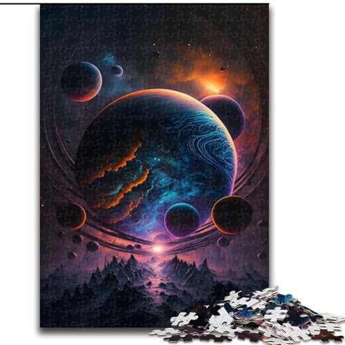 Puzzle 1000 Teile für Erwachsene, Farbiger Weltraumtraum, Holzpuzzle, interaktives Familienspiel, Denksportaufgabe, Geschenk, Lernspielzeug (Größe 26x38cm) von WGLINGX