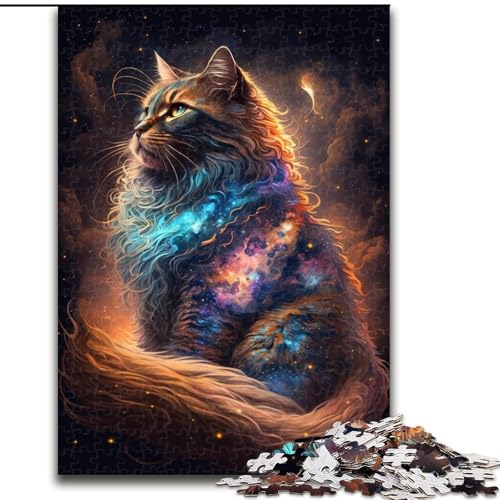 Puzzle 1000 Teile für Erwachsene, Farbkatze, Holzpuzzle, Teenager, Stressabbau, Cooles einzigartiges Geschenk für die Familie (Größe 26x38cm) von WGLINGX