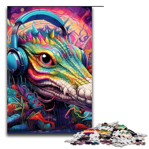 Puzzle 1000 Teile für Erwachsene, Farbkrokodil-Puzzle, Lernspiele, Staycation, Zeitvertreib für Teenager ab 14 Jahren, 19,69 x 29,53 Zoll von WGLINGX