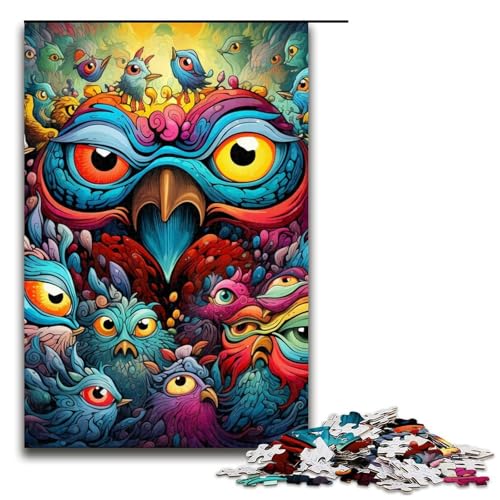 Puzzle 1000 Teile für Erwachsene, Farbvogel-Puzzle, Lernspiele, Staycation, Zeitvertreib für Teenager ab 14 Jahren, 19,69 x 29,53 Zoll von WGLINGX