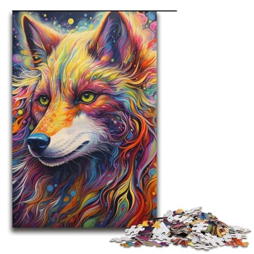 Puzzle 1000 Teile für Erwachsene, Farbwolf-Puzzle, praktisches Spiel, hilft dem Gehirn beim Trainieren, süchtig machendes Spielzeug, um Geduld zu fördern, 14,96 x 10,24 Zoll Puzzle 1000 Teile für Erwachsene, Farbwolf-Puzzle, praktisches Spiel, hilft dem Gehirn beim Trainieren, süchtig machendes Spielzeug, um Geduld zu fördern, 14,96 x 10,24 Zoll von WGLINGX