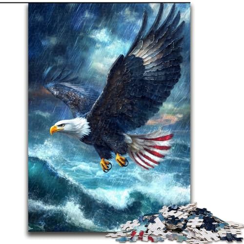 Puzzle 1000 Teile für Erwachsene, Fliegender Adler, Puzzle für Erwachsene, 1000 Teile, interaktives Familienspiel, Denksportaufgabe als Geschenk, Lernspielzeug (Größe 50x75cm) von WGLINGX