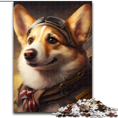 Puzzle 1000 Teile für Erwachsene, Flieger-Corgi, 1000-teiliges Puzzle, Spielzeug, Geschenk, pädagogisches, intellektuelles, entspannendes Spaßspiel für die ganze Familie, Größe 50x75cm von WGLINGX