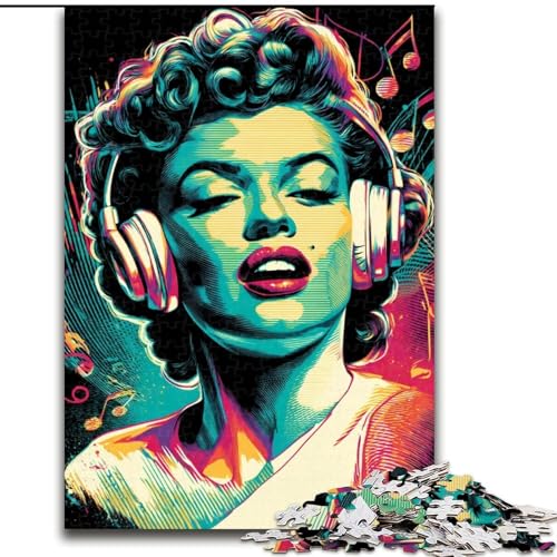 Puzzle 1000 Teile für Erwachsene, Frau mit Kopfhörern, Puzzles für Erwachsene für Familienspaß, perfekt für Urlaub, interaktive Spieleabende (Größe 50x75cm) von WGLINGX