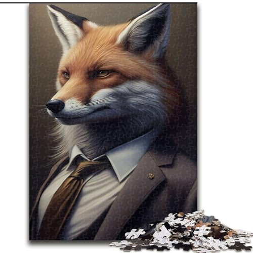 Puzzle 1000 Teile für Erwachsene, Fuchsanzug, Tier, schwierige Puzzles für Erwachsene, Lernspielzeug (Größe 26x38cm) von WGLINGX