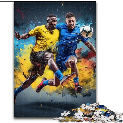 Puzzle 1000 Teile für Erwachsene, Fußballsport, 1000-teiliges Puzzle, Lernspiele, schöne Dekoration (Größe 26x38cm) von WGLINGX