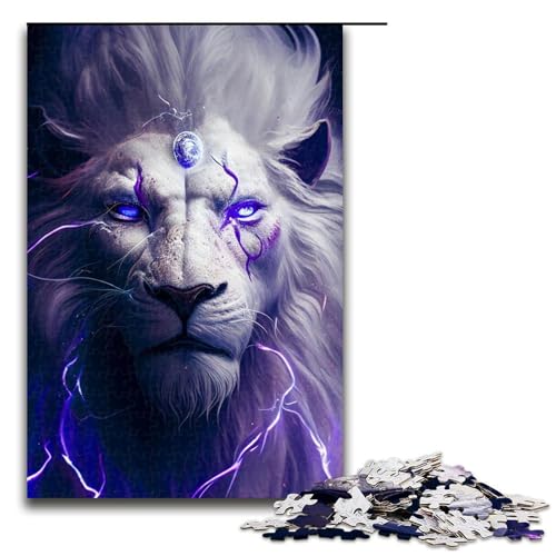 Puzzle 1000 Teile für Erwachsene, Galactic Purple Lions, Puzzle für Teenager, Spielzeug, Denkspiel (Größe 50 x 75 cm) von WGLINGX