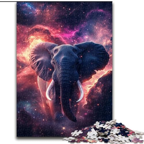 Puzzle 1000 Teile für Erwachsene, Galaxie-Elefant, Holzpuzzle, DIY-Dekoration, anspruchsvolles Denkvermögen, (Größe 50x75cm) von WGLINGX