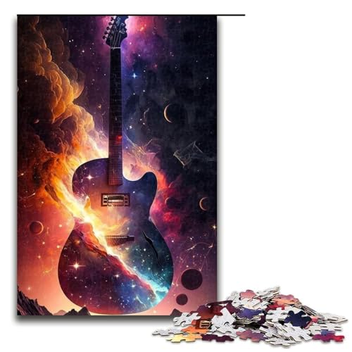 Puzzle 1000 Teile für Erwachsene, Galaxy-Gitarren-Puzzle, für Teenager, Spielzeug, Denkspiel (Größe 50 x 75 cm) von WGLINGX