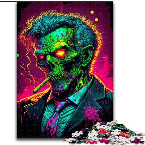 Puzzle 1000 Teile für Erwachsene, Gangster-Zombie im Kostüm, Papppuzzle für Erwachsene und Jugendliche, anspruchsvolle Spielzeugspiele (Größe 26x38cm) von WGLINGX