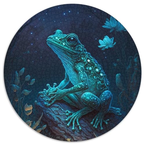Puzzle 1000 Teile für Erwachsene, Geheimnisvoller Frosch, runde Puzzles 1000 Teile für Erwachsene, anspruchsvolles Denkspiel – entspannendes Spielzeug für Teenager, 1000 Teile (67,5x67,5cm) von WGLINGX