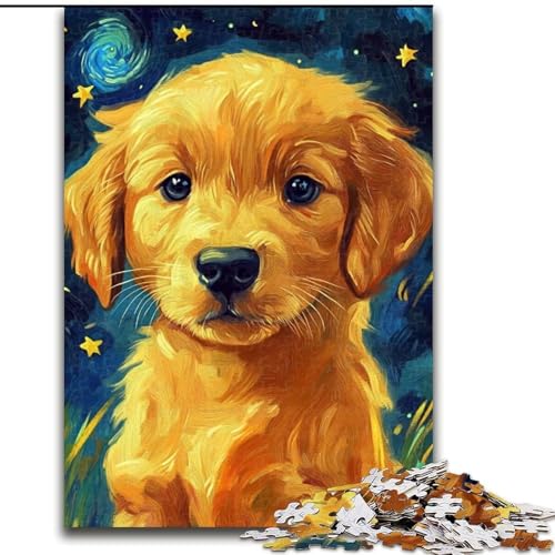 Puzzle 1000 Teile für Erwachsene, Golden Retriever Baby, Puzzle für Erwachsene, 1000 Teile, Lernspiele, schöne Dekoration (Größe 50x75cm) von WGLINGX