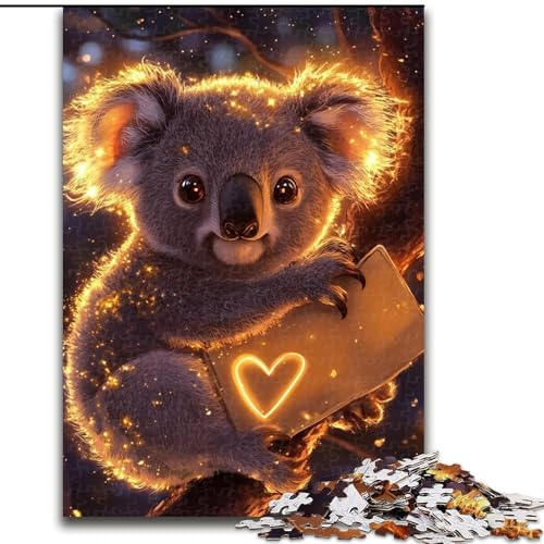 Puzzle 1000 Teile für Erwachsene, Goldener Koala, Puzzle, Weihnachten, Halloween, Muttertag, Neujahr, Ostergeschenk (Größe 26x38cm) von WGLINGX