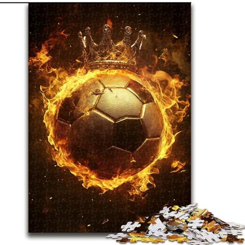 Puzzle 1000 Teile für Erwachsene, Goldenes Fußball-Puzzle, Weihnachten, Halloween, Muttertag, Neujahr, Ostergeschenk (Größe 50x75cm) von WGLINGX