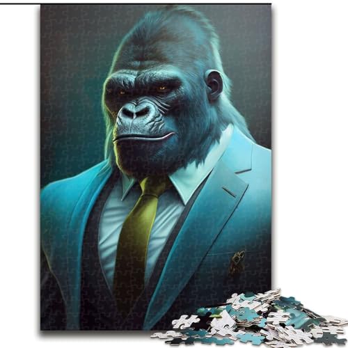 Puzzle 1000 Teile für Erwachsene, Gorillakostüm, Tier, 1000-teiliges Puzzle für Erwachsene, entspannende Unterhaltung, Heimdekoration (Größe 26x38cm) von WGLINGX