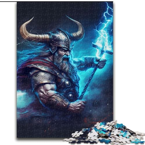Puzzle 1000 Teile für Erwachsene, Gott des Donners, Holzpuzzle, interaktives Familienspiel, Denksportaufgabe, Geschenk, Lernspielzeug (Größe 26x38cm) von WGLINGX