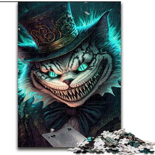 Puzzle 1000 Teile für Erwachsene, Grinsendes Cheshire, Puzzle 1000 Teile für Erwachsene für Teenager, interaktives Familienspiel, herausforderndes Geschenk, Größe 50x75cm von WGLINGX