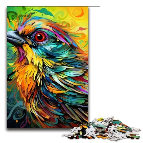 Puzzle 1000 Teile für Erwachsene, Grüner Spatz, Puzzle für Teenager, Spielzeug, Denkspiel (Größe 50 x 75 cm) von WGLINGX