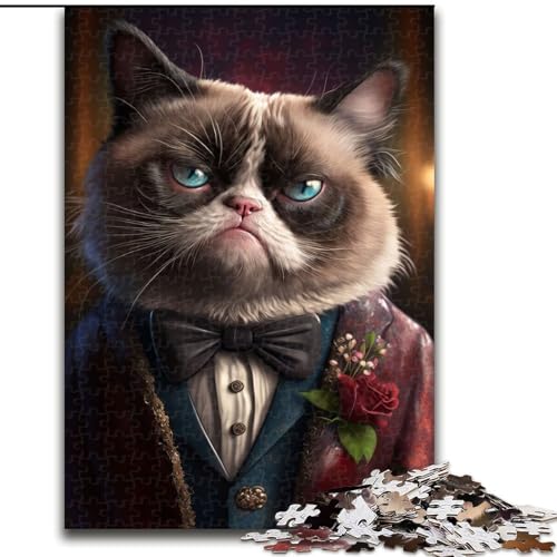Puzzle 1000 Teile für Erwachsene, Grumpy Cat Kostüm, 1000 Teile Puzzle für Erwachsene, interaktives Familienspiel, DIY-Heimdekor, anspruchsvolles Denksportgeschenk (Größe 26x38cm) von WGLINGX