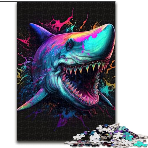 Puzzle 1000 Teile für Erwachsene, Hai, buntes Puzzle für Erwachsene, 1000 Teile, anspruchsvolles Denkspiel für Teenager, perfekt für die Heimdekoration oder als Geschenk, Größe 50x75cm von WGLINGX