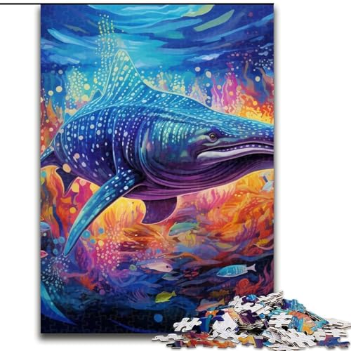 Puzzle 1000 Teile für Erwachsene, Hai, schwierige Puzzles für Erwachsene, pädagogisches und unterhaltsames Indoor-Spiel für die Heimdekoration (Größe 26x38cm) von WGLINGX