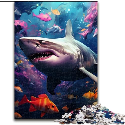 Puzzle 1000 Teile für Erwachsene, Hai-Puzzle für Erwachsene, 1000 Teile, Heimdekorationsgeschenk, Denkspiel (Größe 26x38cm) von WGLINGX