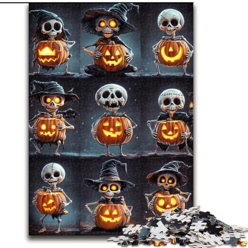 Puzzle 1000 Teile für Erwachsene, Halloween-Collage-Puzzles für Erwachsene für Familienspaß, perfekt für Feiertage, interaktive Spieleabende (Größe 50x75cm) von WGLINGX
