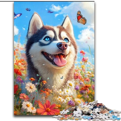 Puzzle 1000 Teile für Erwachsene, Happy Dog Puzzle für Erwachsene, 1000 Teile, interaktives Familienspiel, Denksportaufgabe als Geschenk, Lernspielzeug (Größe 50x75cm) von WGLINGX