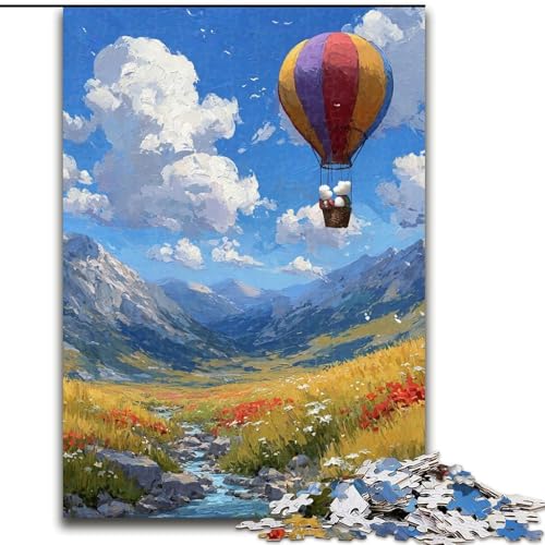 Puzzle 1000 Teile für Erwachsene, Heißluftballon, Papppuzzle, DIY-Dekoration, anspruchsvolles Denkspiel, (Größe 26x38cm) von WGLINGX