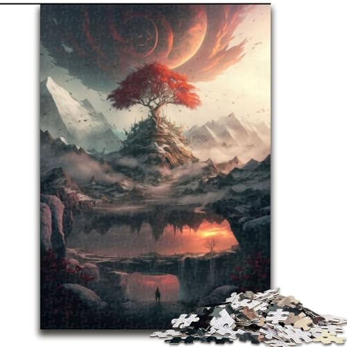 Puzzle 1000 Teile für Erwachsene, Himmelsbaum des Lebens, Holzpuzzle, interaktives Familienspiel, Denksportaufgabe, Geschenk, Lernspielzeug (Größe 26x38cm) von WGLINGX