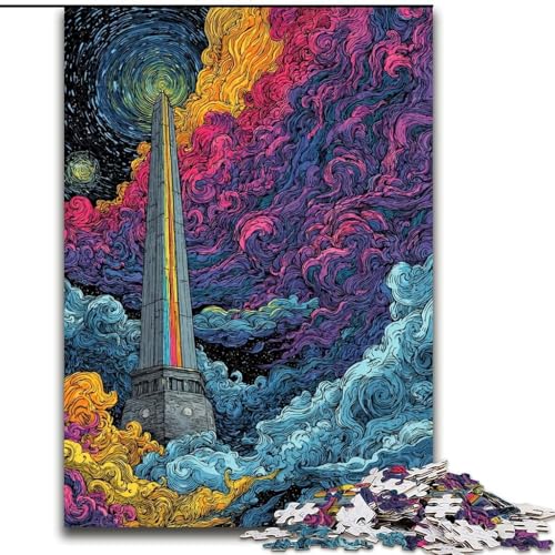 Puzzle 1000 Teile für Erwachsene, Himmelsobelisk zum Teilen, Puzzle für Erwachsene, 1000 Teile, Spielzeug, Geschenk, pädagogisches, intellektuelles, entspannendes Familienspiel (Größe 26x38cm) von WGLINGX