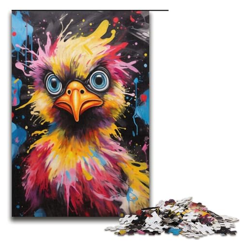 Puzzle 1000 Teile für Erwachsene, Hühner-Graffiti-Malpuzzle, Lernspiele, Staycation, Zeitvertreib für Teenager ab 14 Jahren, 14,96 x 10,24 Zoll von WGLINGX