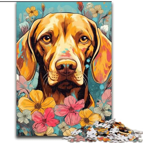 Puzzle 1000 Teile für Erwachsene, Hund, Holzpuzzle, Teenager, Stressabbau, Cooles einzigartiges Geschenk für die Familie (Größe 26x38cm) von WGLINGX