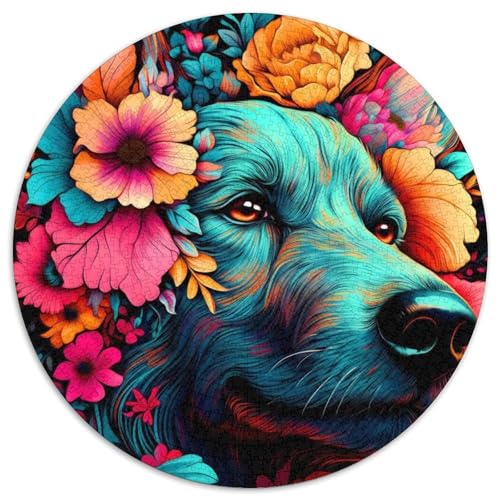 Puzzle 1000 Teile für Erwachsene, Hunde-Rundpuzzle 1000 Teile für Erwachsene, anspruchsvolles Denkspiel – entspannendes Spielzeug für Teenager, 1000 Teile (67,5x67,5cm) von WGLINGX