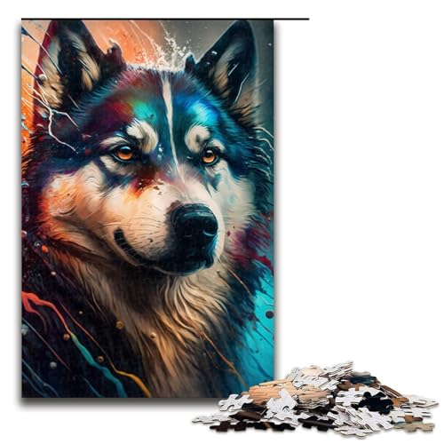 Puzzle 1000 Teile für Erwachsene, Husky-Cartoon-Puzzle für Teenager ab 14 Jahren (Größe 50 x 75 cm) von WGLINGX